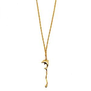10K Yellow Gold Dolphin Necklace